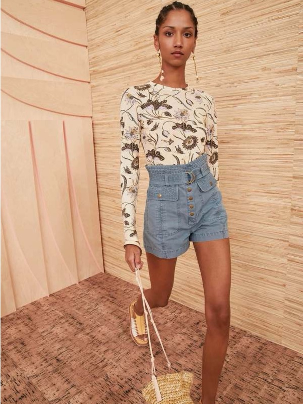 Ulla Johnson High-Waist Denim Blue Shorts size 8 / medium
